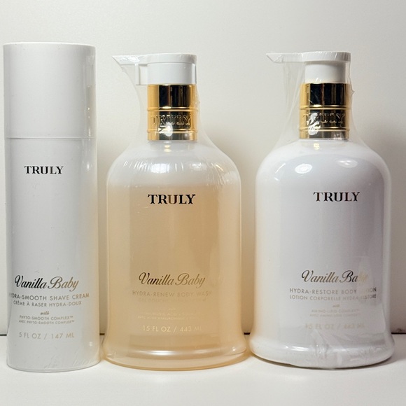 TRULY Other - TRULY Vanilla Baby Hydra-Restore Body Lotion , Body Wash & Shave Cream Set - NEW